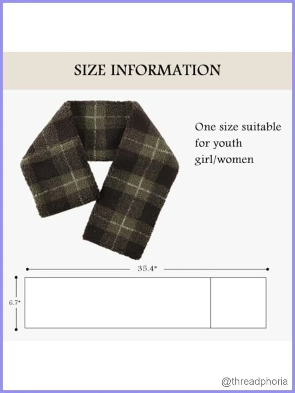 Women's Winter Fleece Scarf Warm Neck Warmer Plaid Wrap for Cold